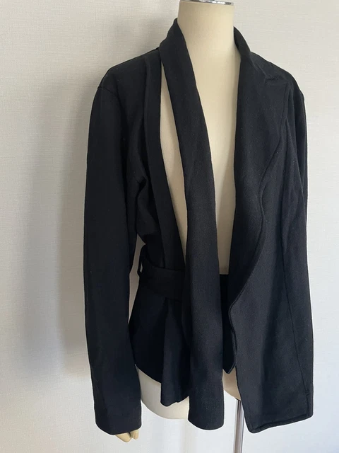 Comme des Garcons Ladies Women 80s 1980 Vintage Asymmetry Black Wrap Belt Jacket