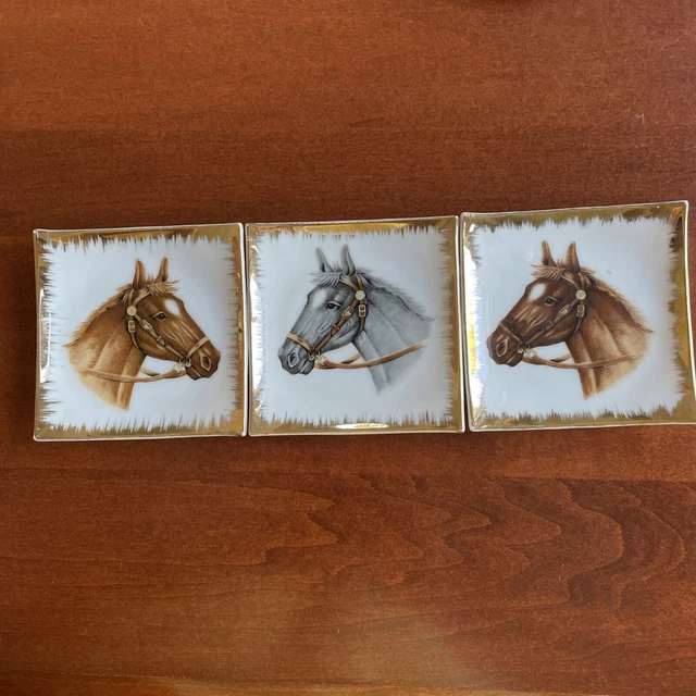 Horse plates California Creations by Bradley 3 Small Wall Hanging Trinket