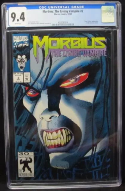 Morbius: The Living Vampire #2 Oct 1992 Marvel Comics CGC 9.4 Near Mint
