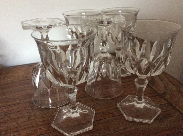 6 verres à vin blanc en cristal d'Arques modèle Chaumont