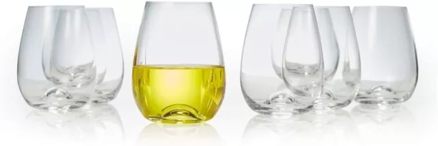 STEMLESS WINE GLASSES  POLO  460ml  SET OF 8  S&P   (Salt&Pepper)  NOW  $49.95 2