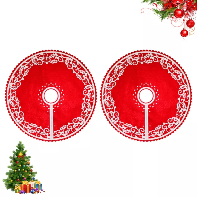2er Set Weihnachtsbaumrock in Rot, 30 cm, für Fest und Bankett