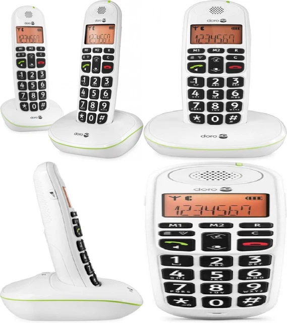 DORO PHONEEASY 100W DECT Cordless Phone with Amplified Sound and Big