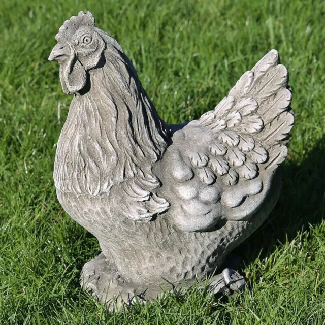 Rekonstituierte Kalkstein Land Huhn Statue | Vintage Beton Garten Ornament