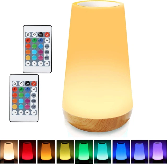 - Lampada Da Comodino a LED, Multicolore, a 360°, Ricaricabile, Con Controllo De