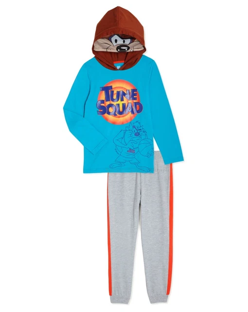 SPACE JAM TAZ Costume Boys Hoodie Shirt Pants Set Size 410 TUNE SQUAD