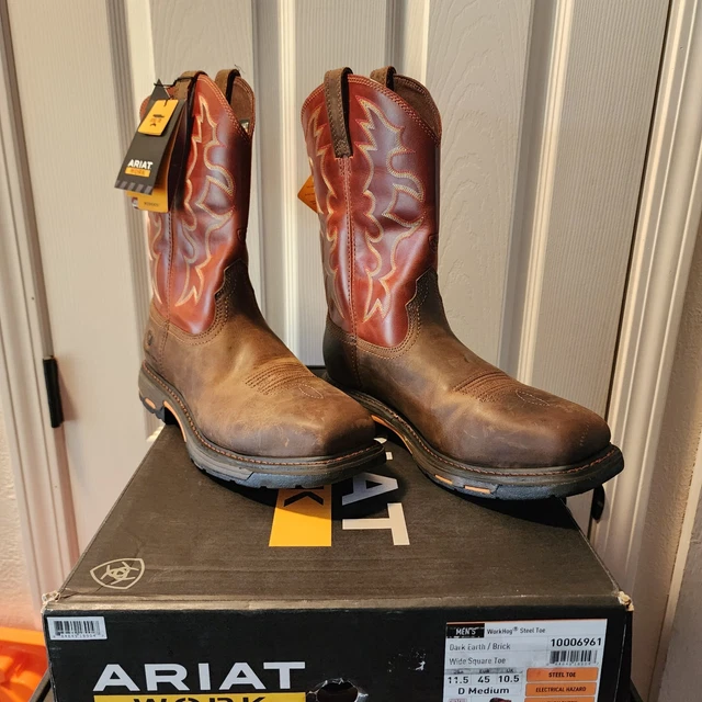 ARIAT WORKHOG H2O Steel Toe Work Boots Sz 11 Wide Square Toe 10006961 ...