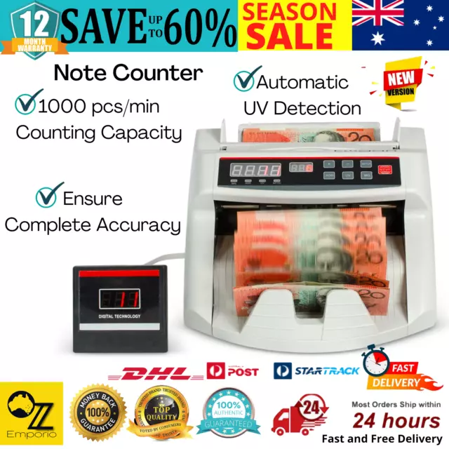 Australian Note Counter Cash Money Machine Automatic Banknote Counting Digital