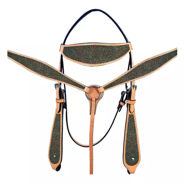 Juego de 45 BH Western Horse Cuello de Pecho Cuero Americano Vaquero Hilason