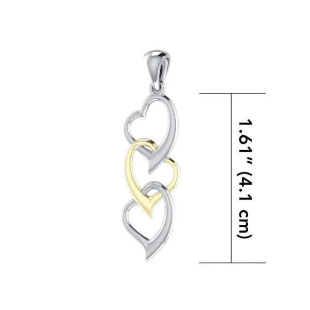 Triple Heart .925 Sterling Silver Pendant by Peter Stone Fine Love Jewelry
