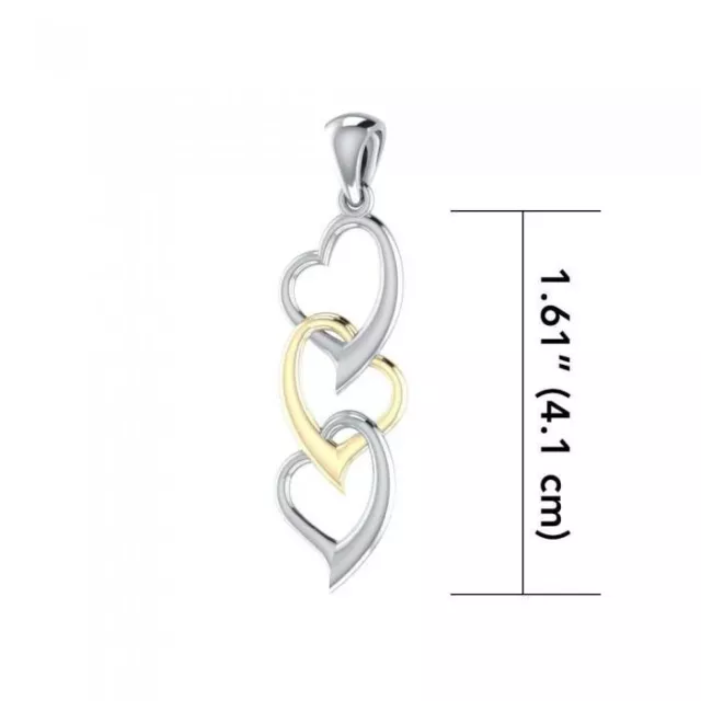 Triple Heart .925 Sterling Silver Pendant by Peter Stone Fine Love Jewelry
