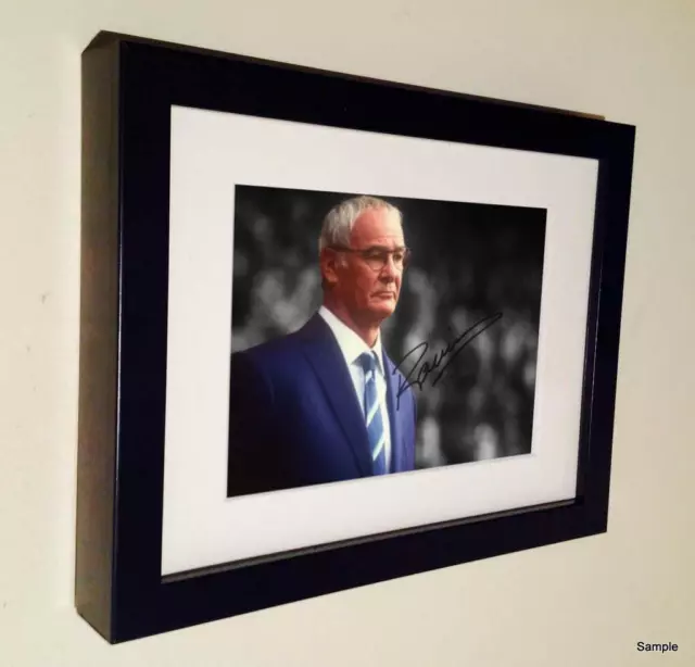 Signiert Claudio Ranieri Leicester City signiertes Foto Foto Bilderrahmen