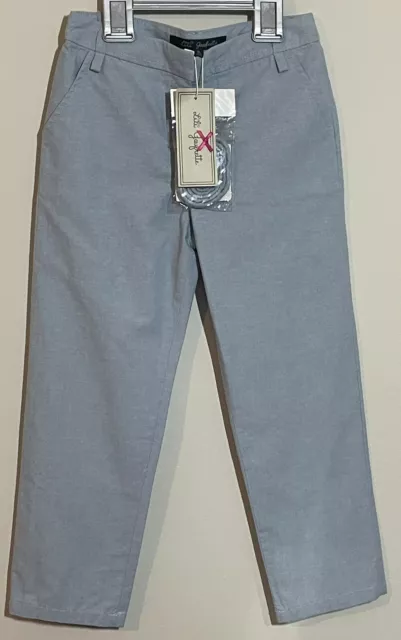 Lili Gaufrette Girls  Light Blue Cotton Trousers Size 6Y. Beautiful Design