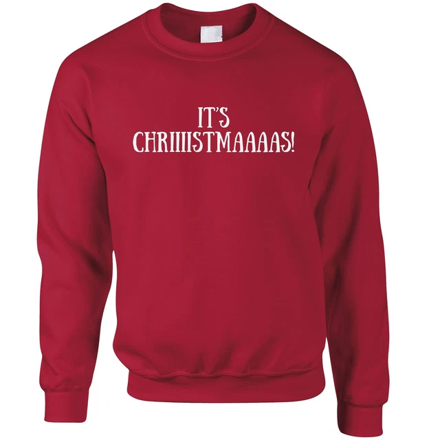 Novelty Xmas Jumper It's Christmas! Festive Slogan Parody Santa Elf Joke