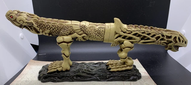 Cool Skeleton Dbl Blade Dagger Ornamental Knife And Stand Decoration Man Cave