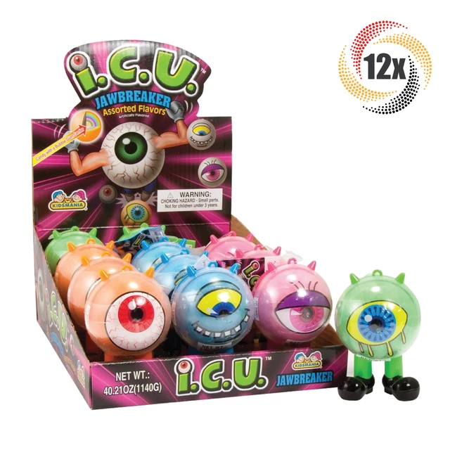 FULL BOX 12X Pieces I.C.U. Cyclops Monster Jawbreaker Bubble Gum Candy