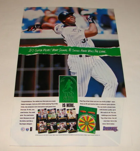 1996 Donruss Baseball Carte Ad Pagine ~ Frank Thomas di Più