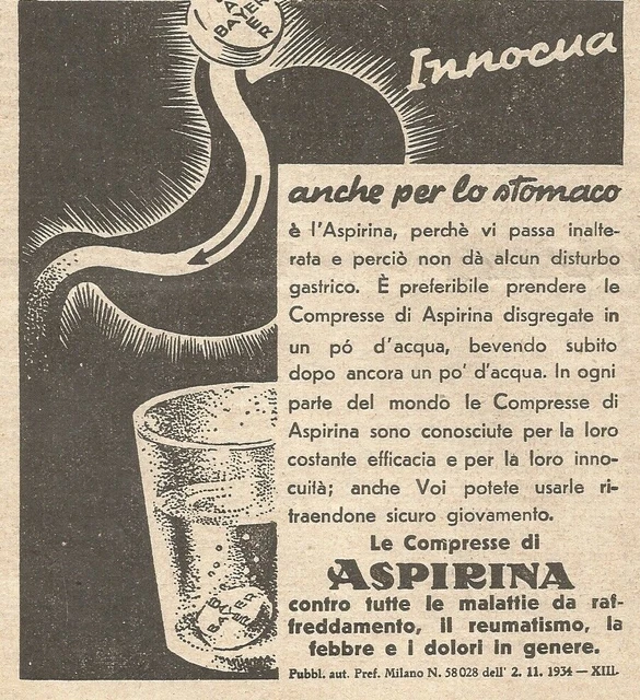Y3403 Aspirin Tablets - Vintage advertising - 1935 vintage advertising