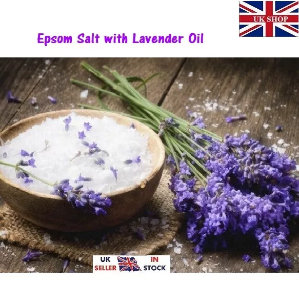 Organic Epsom Salt With Lavender Oil Pure Magnesium Sulphate Minerals Spa Bath