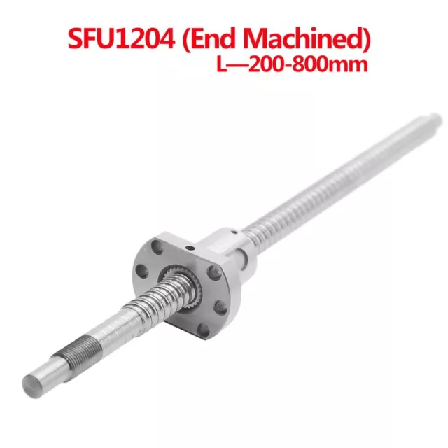 1SET BallScrew SFU1204 200-800mm End Machined 1204 Ball Nut for BK/BF10