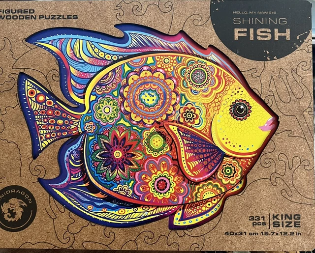 Unidragon Wooden Jigsaw Puzzle King Size Colorful Fish