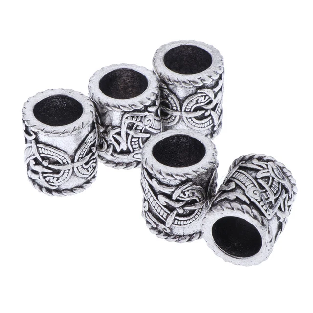 5pcs  Rune Beard Bead Sets Norse Rings for Hair Dreadlocks Beards