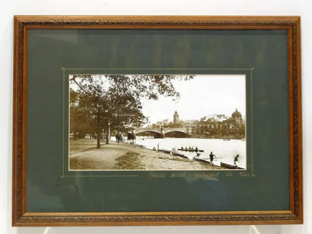 Framed Photograph "Princess Bridge" Melbourne 1920s