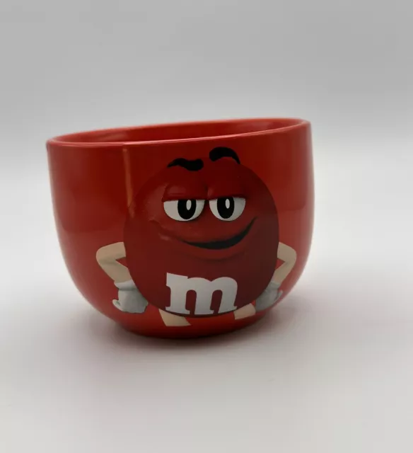 M & M  Bowl Candy Dish Classic Character Mars Red Candy Snack Ceramic 8oz 28