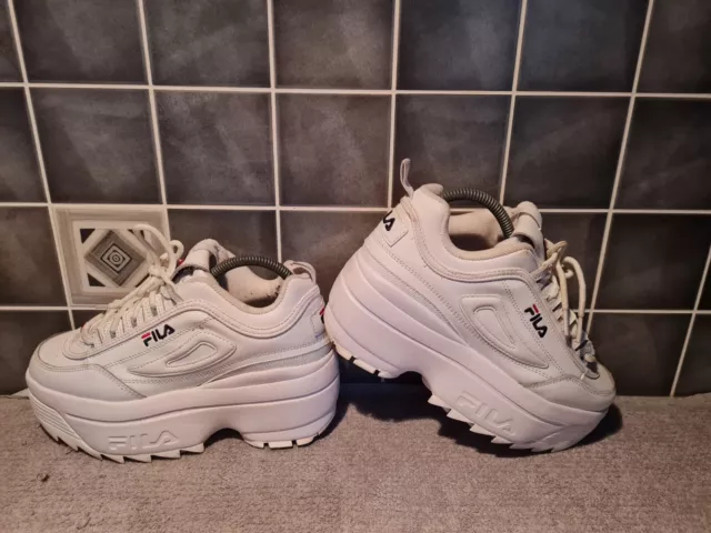ORIGINAL WOMENS Fila Disruptor Premium II White Trainers Chunky