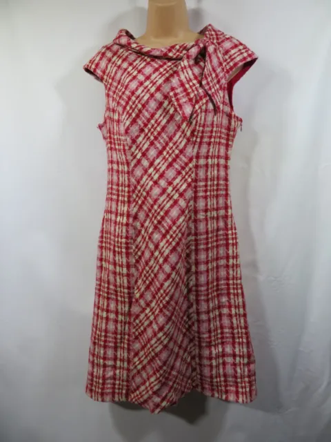 Vintage Dress Size M Red Check Late 50's Early 60's Very Good Condition for age