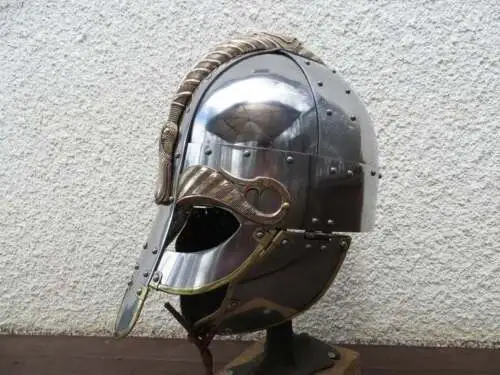 Medieval Stainless Steel Knight in Shining Viking Helmet Armour Silver HTT18 3
