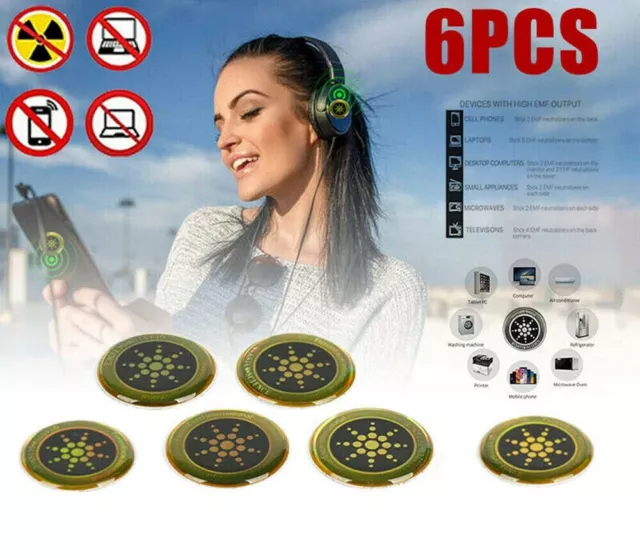 Quantum Anti Radiation Shield 5G EMF Protection - Phones Laptops - 6 Stickers