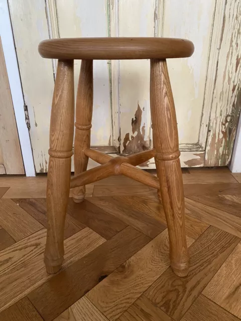 Vintage Farmhouse Elm Stool Dished Seat