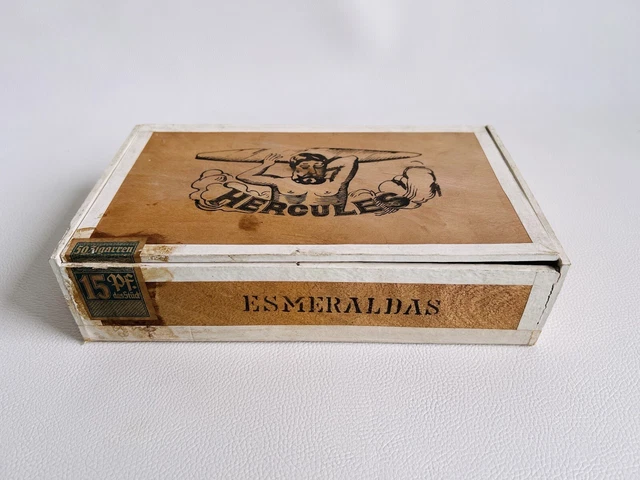 Hercules Esmeraldas Claro Zigarrenkiste aus Holz Antik um 1900 Vintage Zigarren
