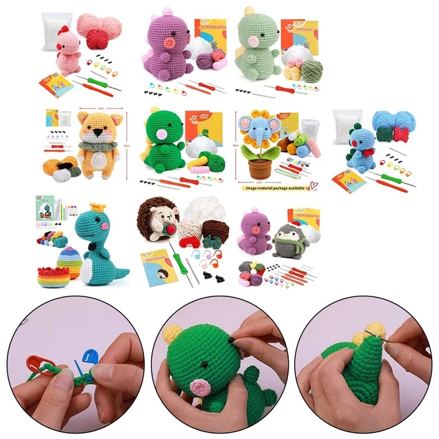 Kit Débutant Crochet Animaux - 3 Modèles Amigurumi Avec Tutoriel Vidéo Pour Adultes Et Enfants