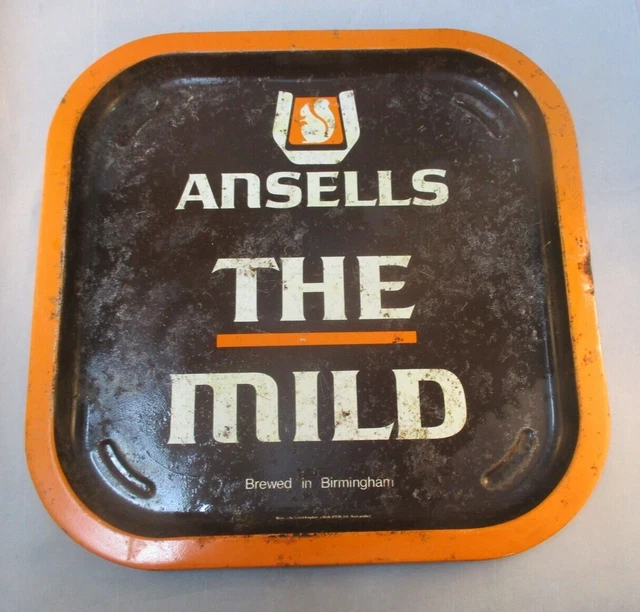 Ansells Mild Beer Metal Pub Serving Tray - Vintage Retro Breweriana Man Cave