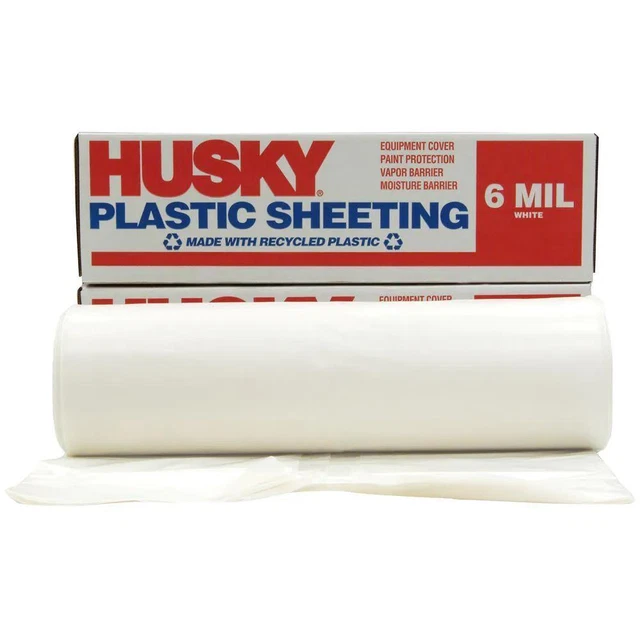 Plastic Sheeting 20 ft. x 100 ft. White 6 Mil Vapor Moisture Barrier Drop Cloth