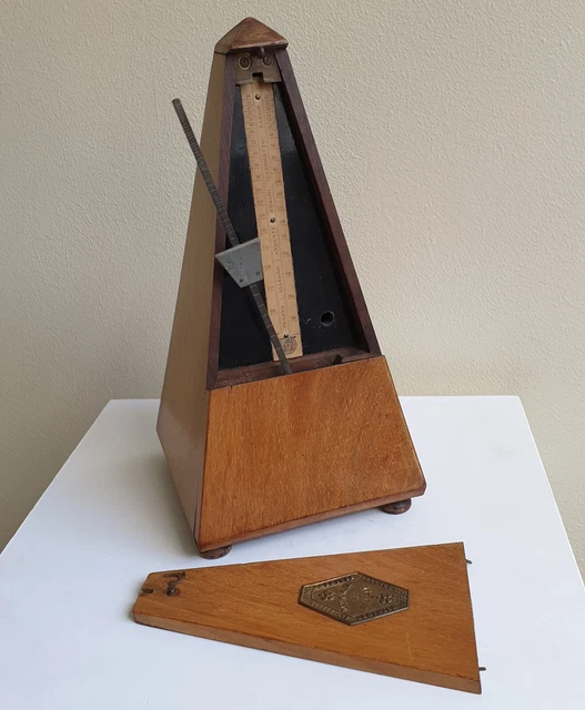 Antique 1881-89 French Maelzel Paquet Mechanical Metronome Walnut Wood 277134