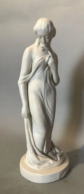 Vintage Antique Parian Porcelain 16.5" Statue of a Maiden