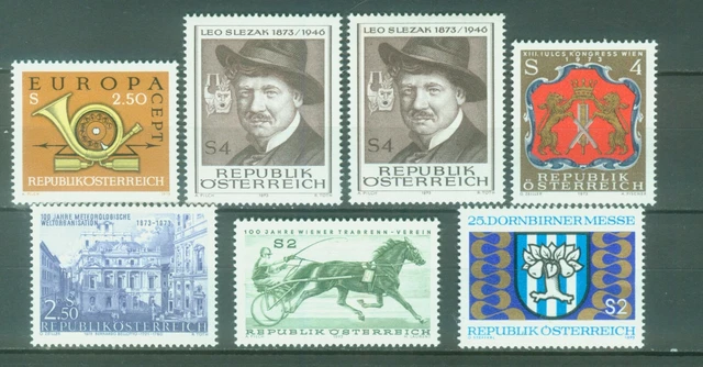 Österreich aus Jahrgang 1973 Mi 1412 1416 1419 1422 1423 1426 ** postfrisch