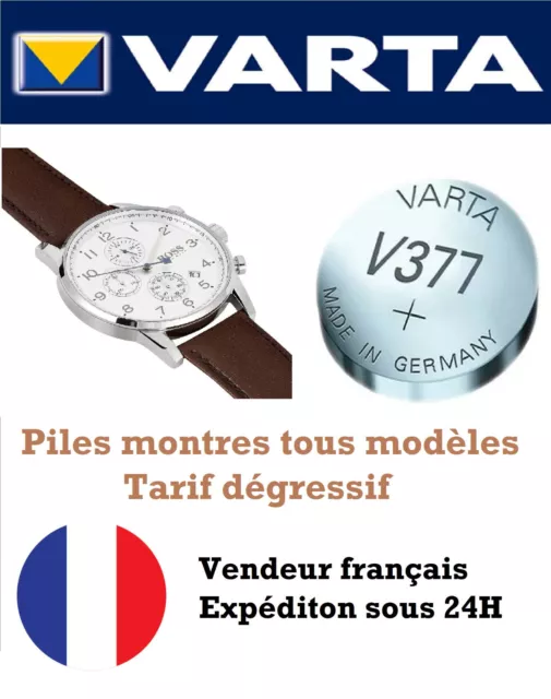 PILES MONTRES OXYDE ARGENT S377, V377, 1176A, SR66W, SR625