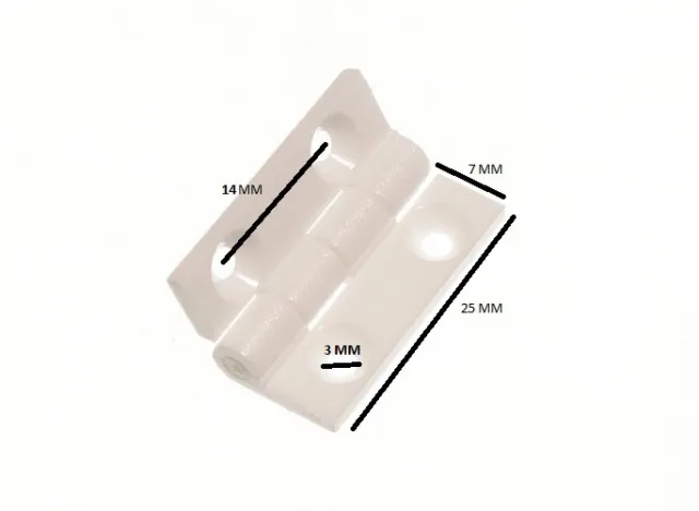 Charnière Mégot Porte Placard Nylon White 25mm 1 IN avec Vis 3 Paires
