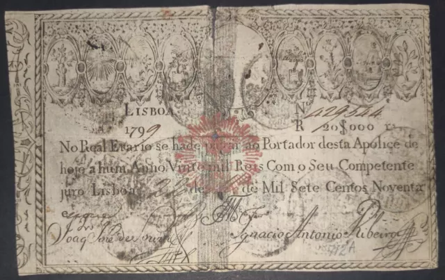 Portugal 20000 reis D. Miguel I 1828 (old date 1799)