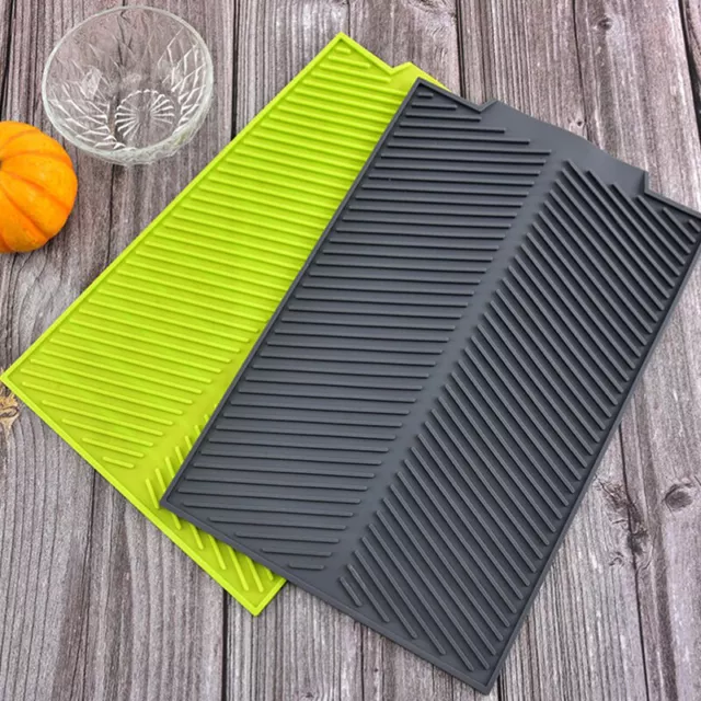 Silicone Drain Pad Drying Mat Pots Dish Drain Mat For Kitchen Tableware Non-I4UK