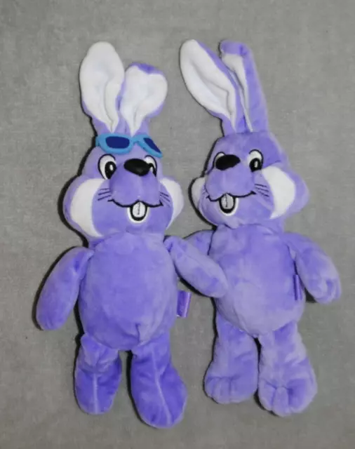 Lot 2 Peluche doudou lapin MILKA mauve violet blanc TTBE