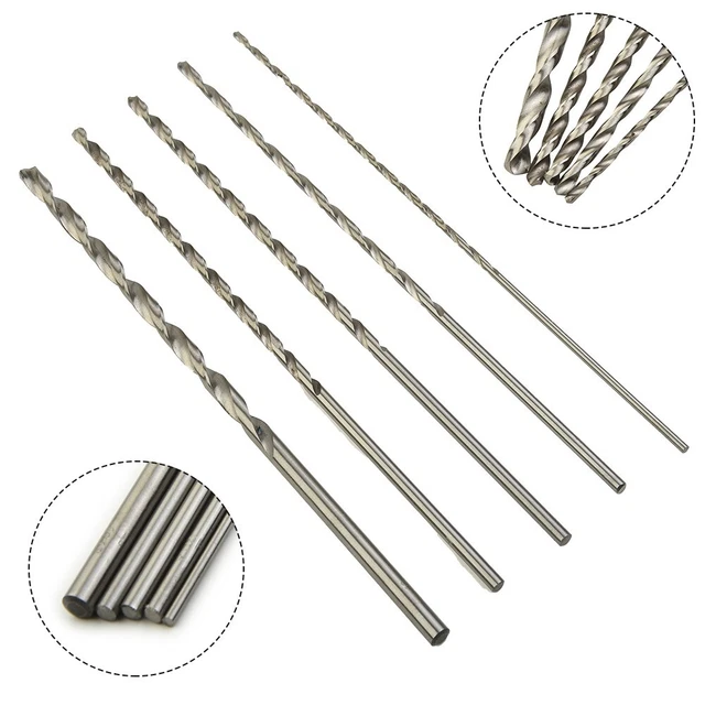5 X/Set High Speed Steel HSS Extra Long Drill Bit Set Metal Multi Tools UK STOCK