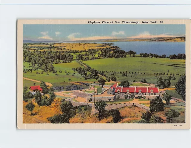 Postcard Airplane View of Fort Ticonderoga New York USA