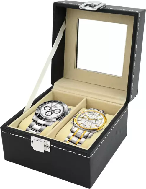 Scatola per Orologi Con Serratura Scatole per Orologi a 3 Slot Porta Orologi a 2