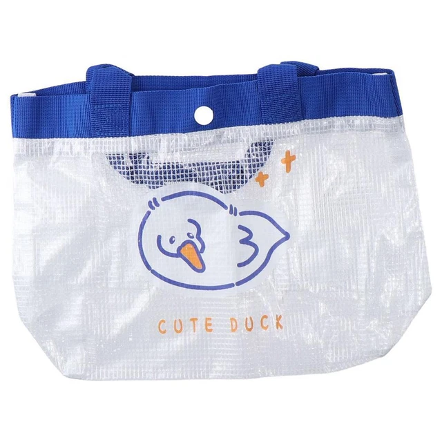 Foldable Hand Bag Blue Cloth Sack Portable Folding Shopping Sack  Shopping