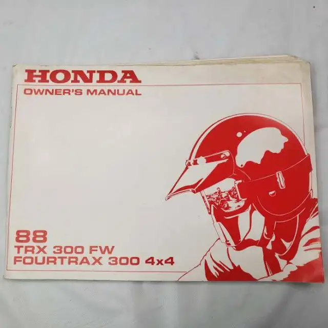 1988 Honda TRX300 Fourtrax  TRX 300 FW Owners Manual Book OEM ORIGINAL